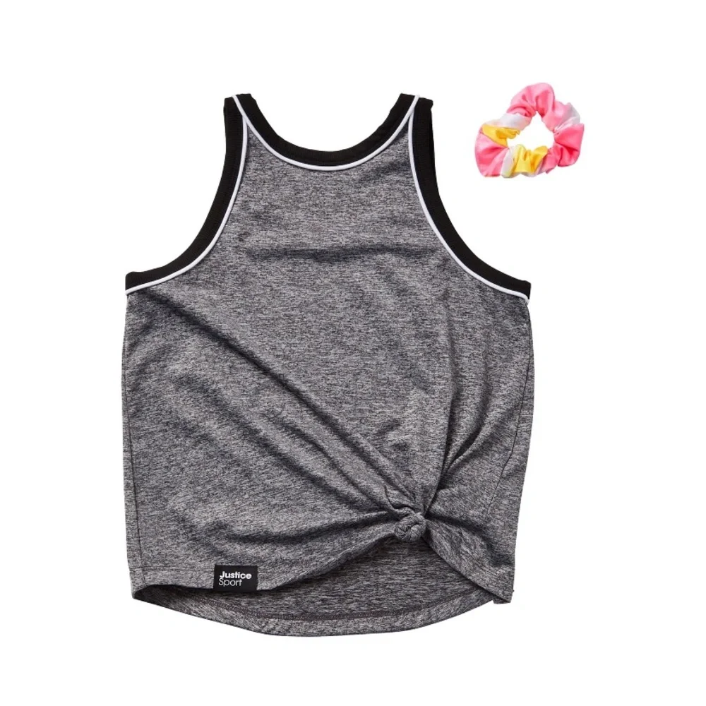 Justice Girls J-Sport Essential Gray Tan Top